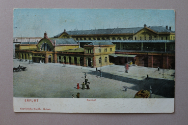 Ansichtskarte AK Erfurt 1910 Bahnhof Gebäude Ortsansicht Architektur Thüringen